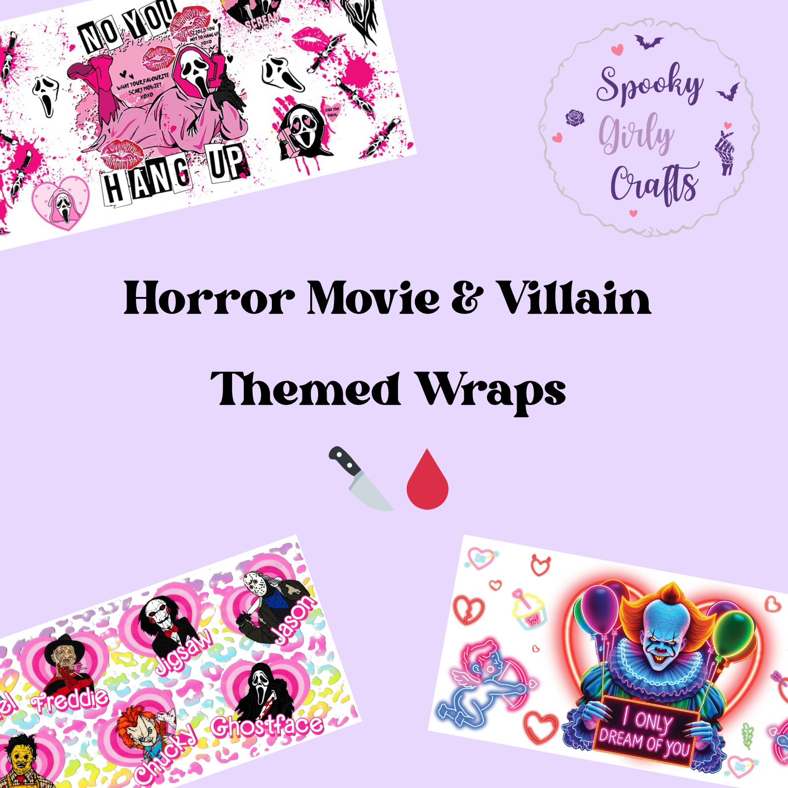 Horror Movie & Iconic Villains UV DTF Wraps