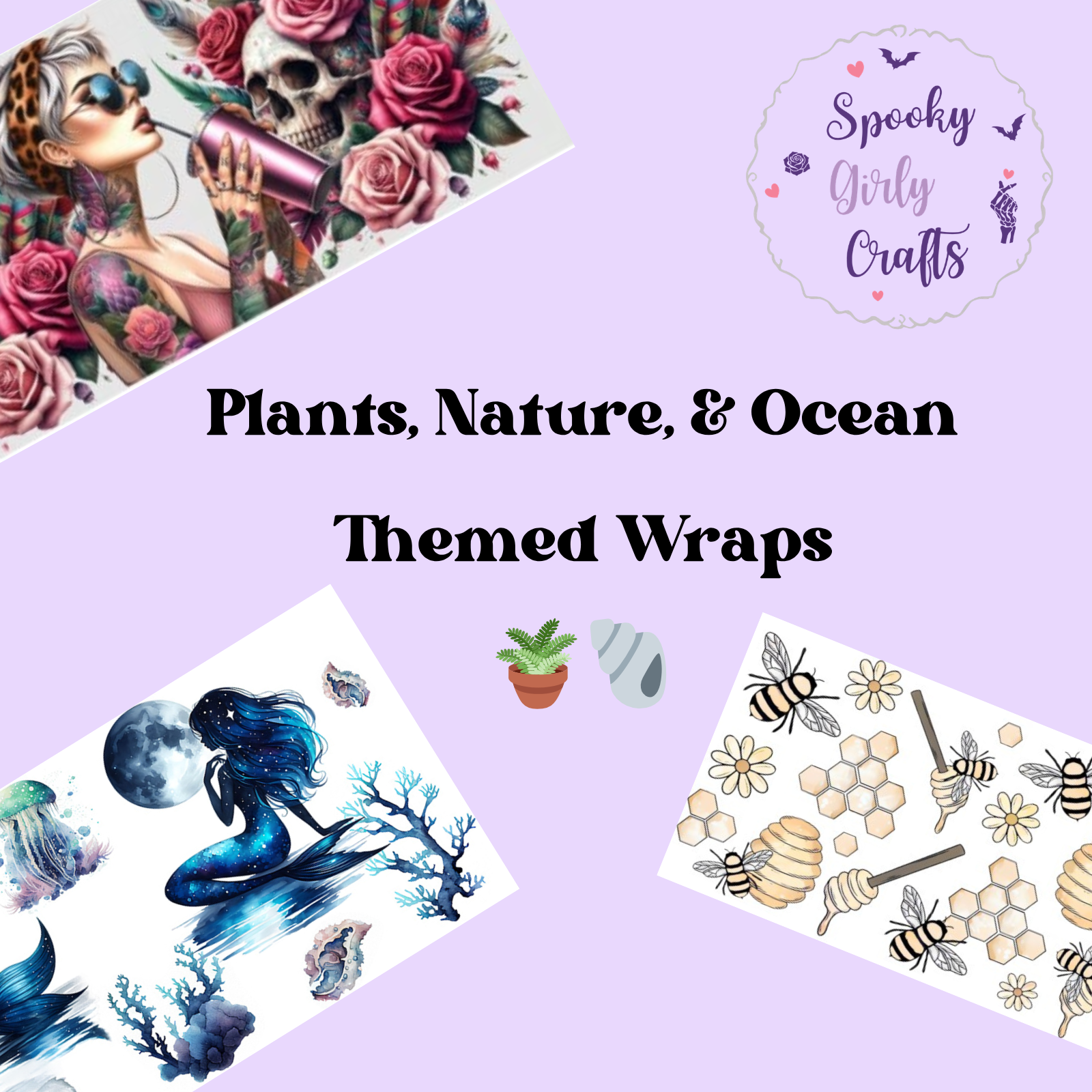 Plants, Nature, & Ocean UV DTF Wraps (Add-On Only)