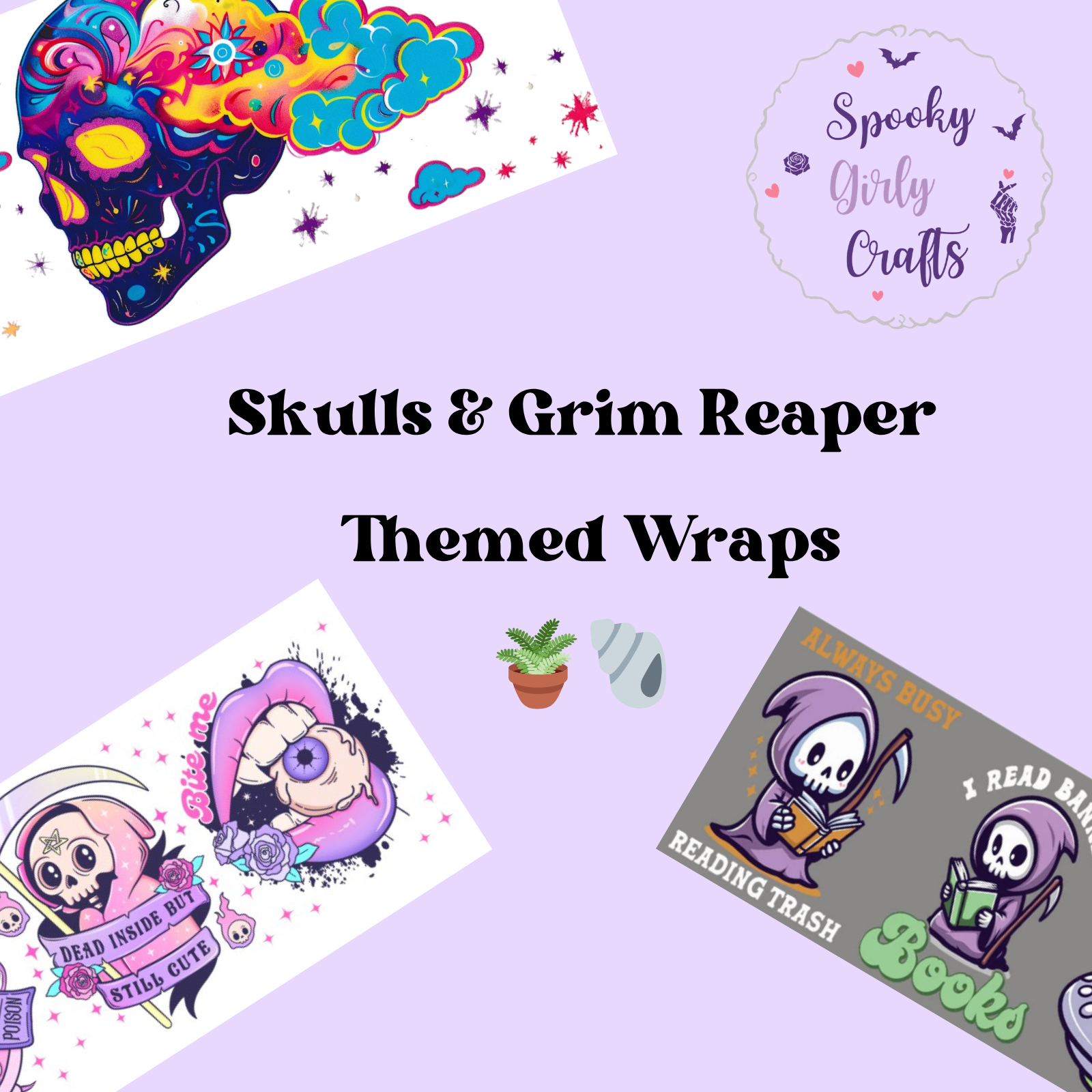 Skulls, Grim Reaper, & Dia De Los Muertos UV DTF Wraps