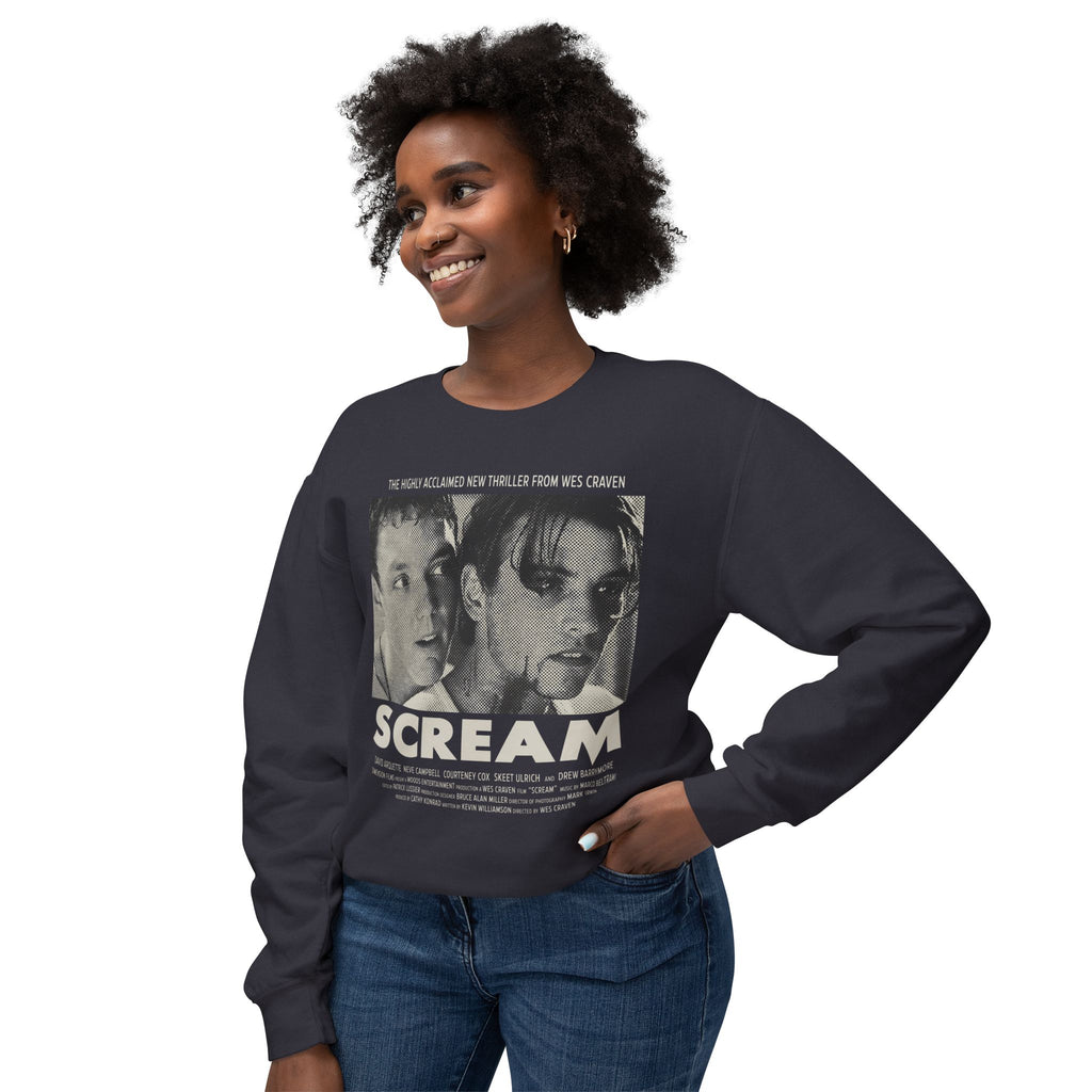 90's Horror Movie Poster Lightweight Relaxed-Fit Sweatshirt (Unisex)