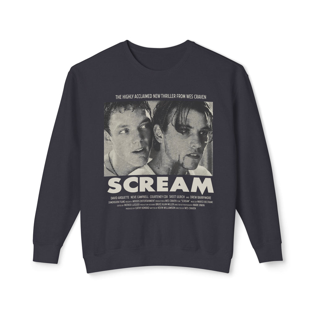 90's Horror Movie Poster Lightweight Relaxed-Fit Sweatshirt (Unisex)