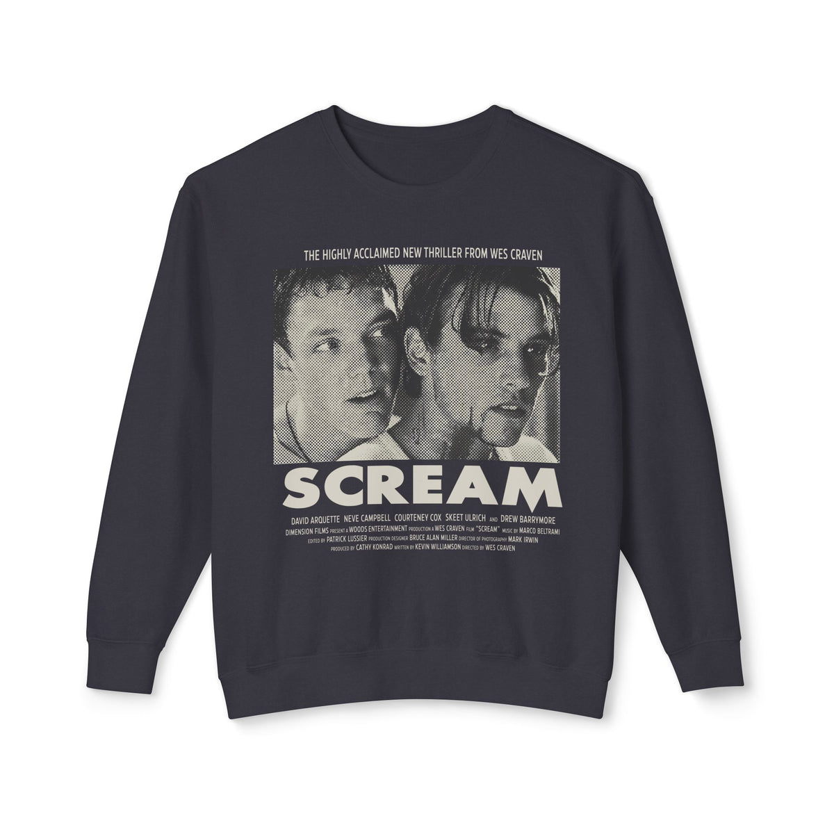90's Horror Movie Poster Lightweight Relaxed-Fit Sweatshirt (Unisex)