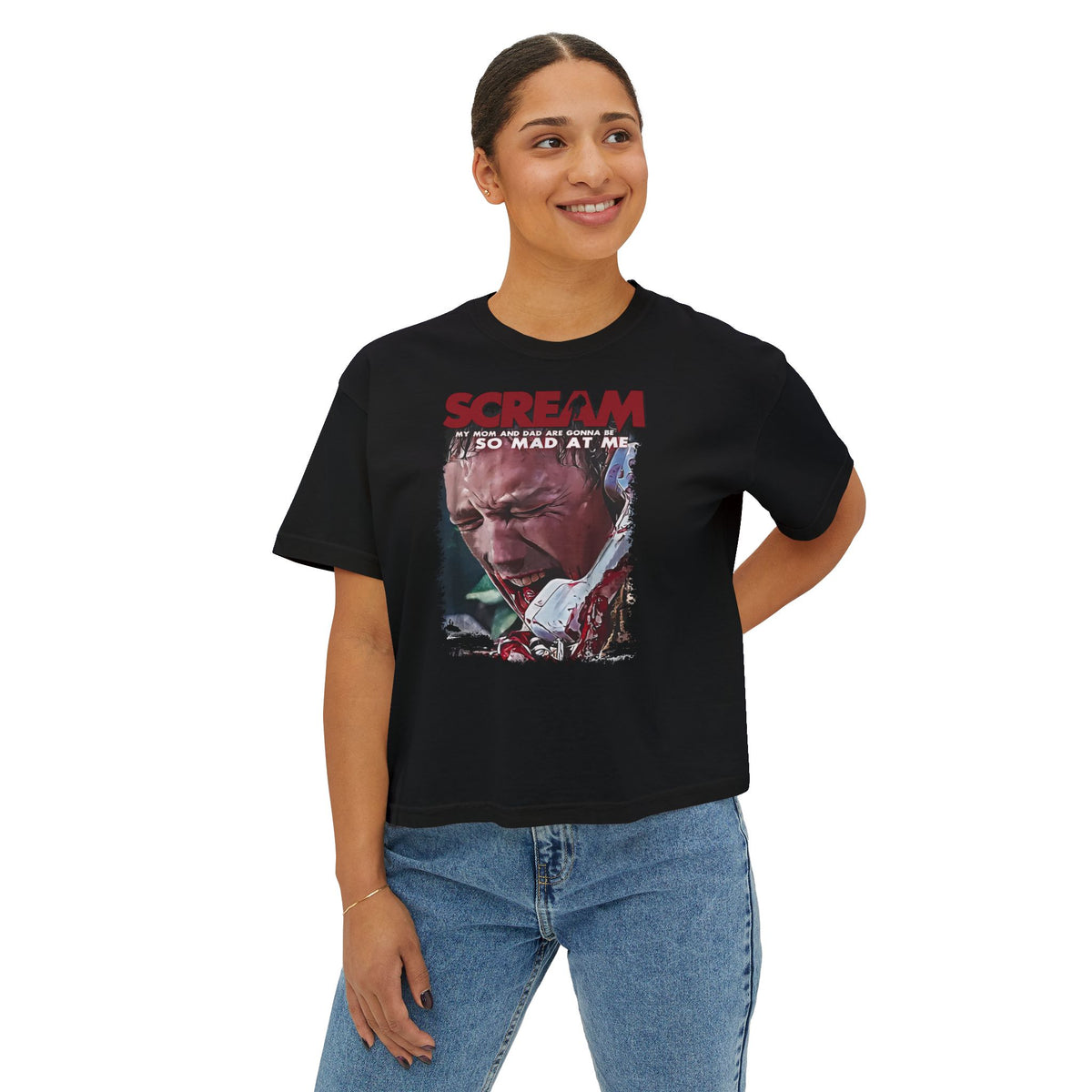 90's Horror Movie Villain Accomplice Women's Boxy T-Shirt