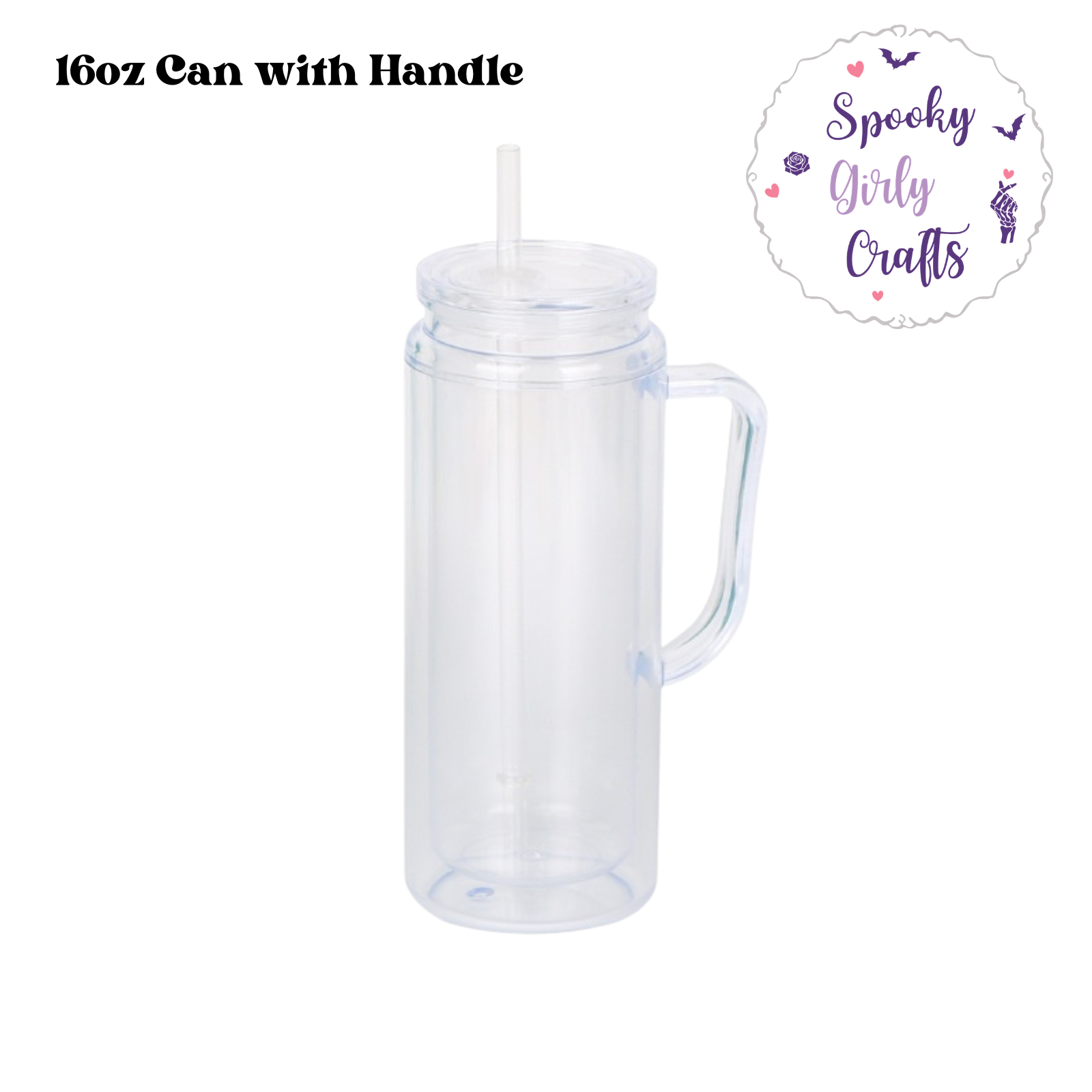 16oz Can-Shaped Tumbler With Handle