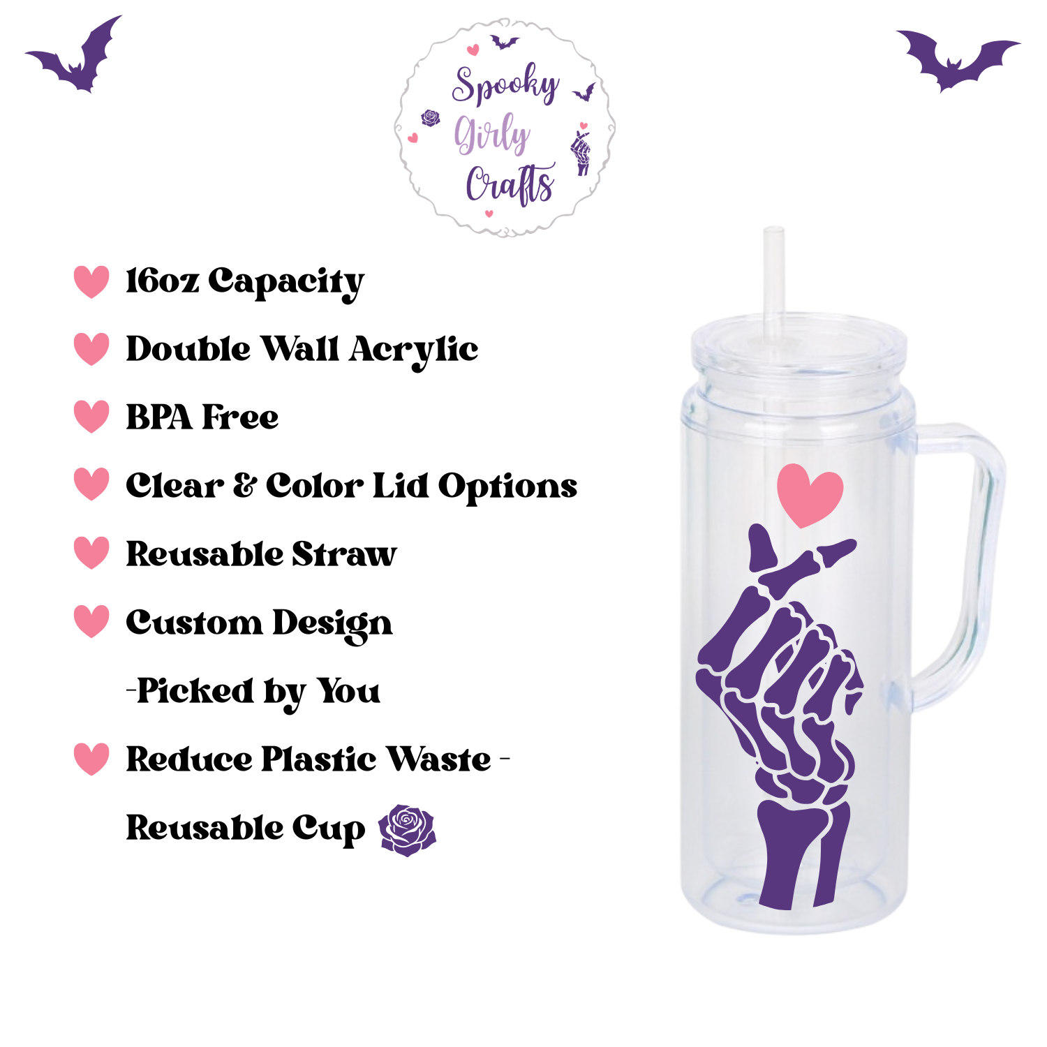 16oz Can-Shaped Tumbler With Handle