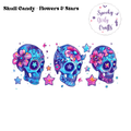 Skull Candy - Envoltorios de Flores y Estrellas