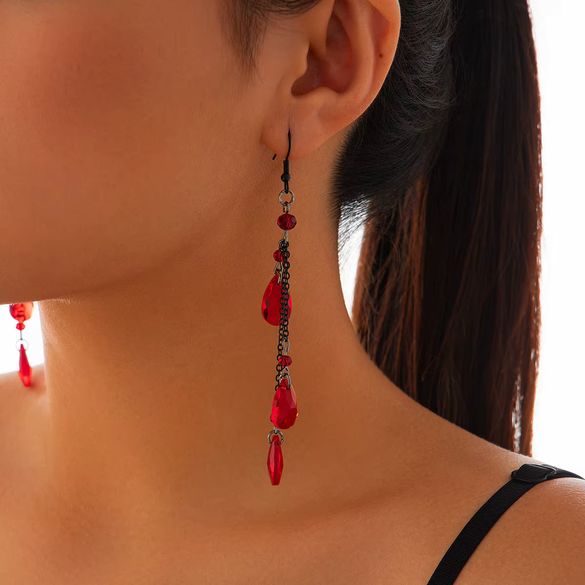 Vampire Kiss Blood Drop Earrings - Red or Black