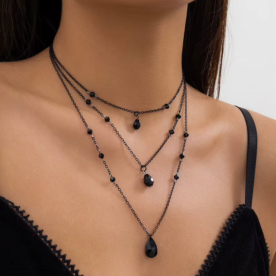 Vampire Kiss Blood Drop Necklace - Red or Black