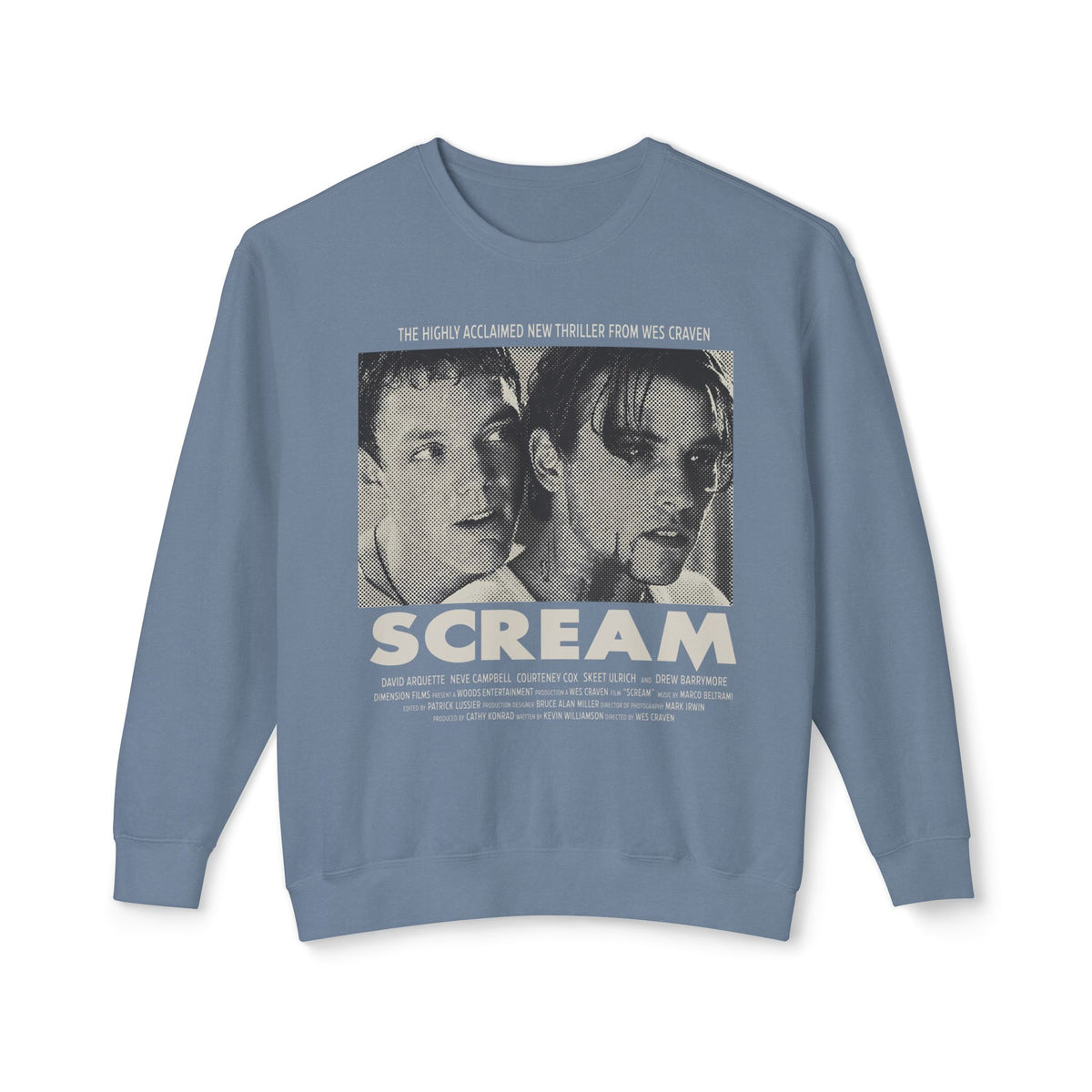 90's Horror Movie Poster Lightweight Relaxed-Fit Sweatshirt (Unisex)