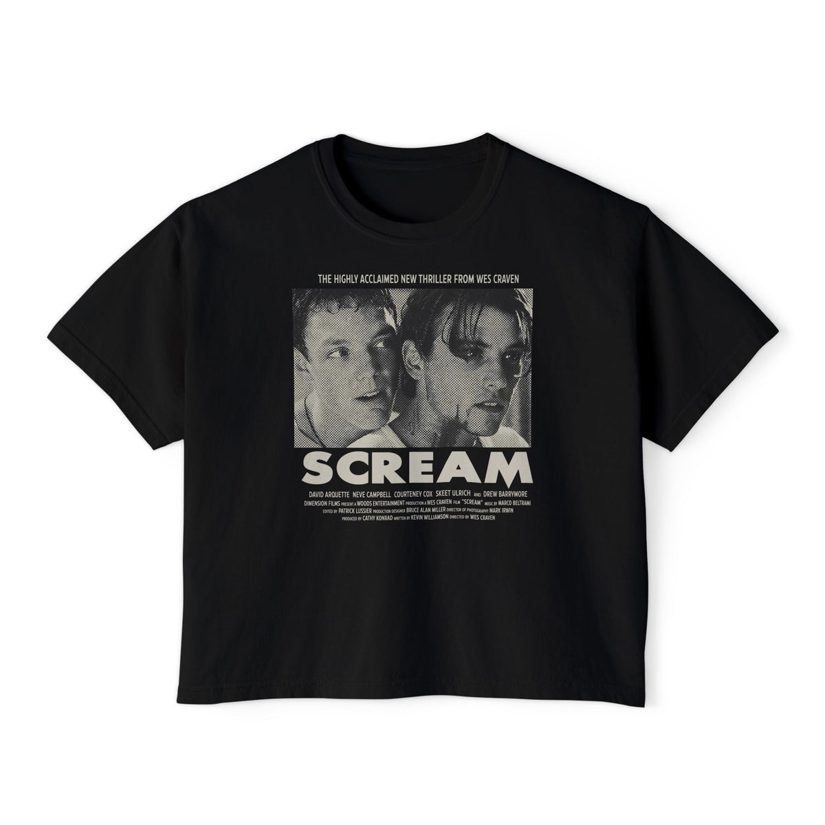 90's Horror Movie Poster Women's Boxy T-Shirt