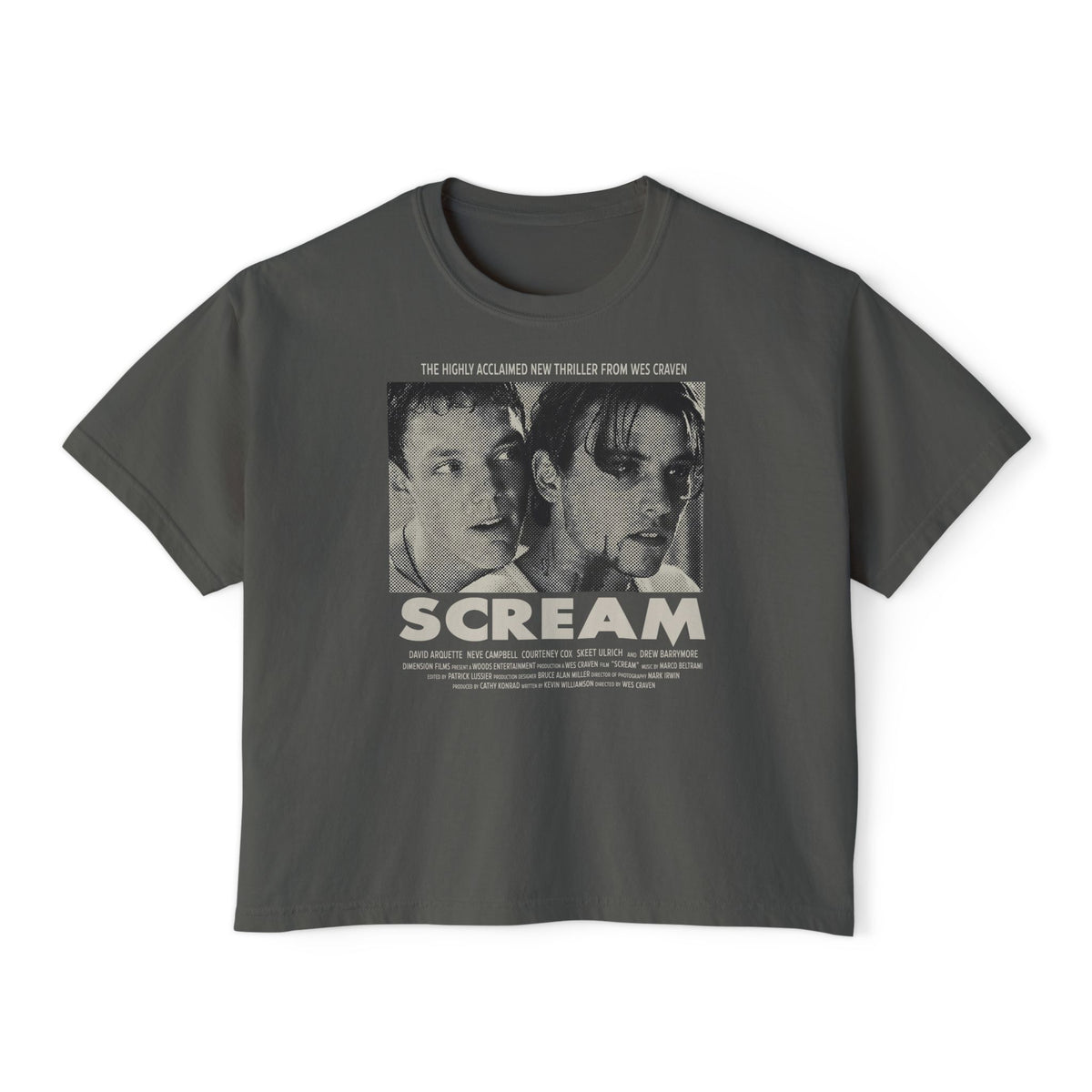 90's Horror Movie Poster Women's Boxy T-Shirt