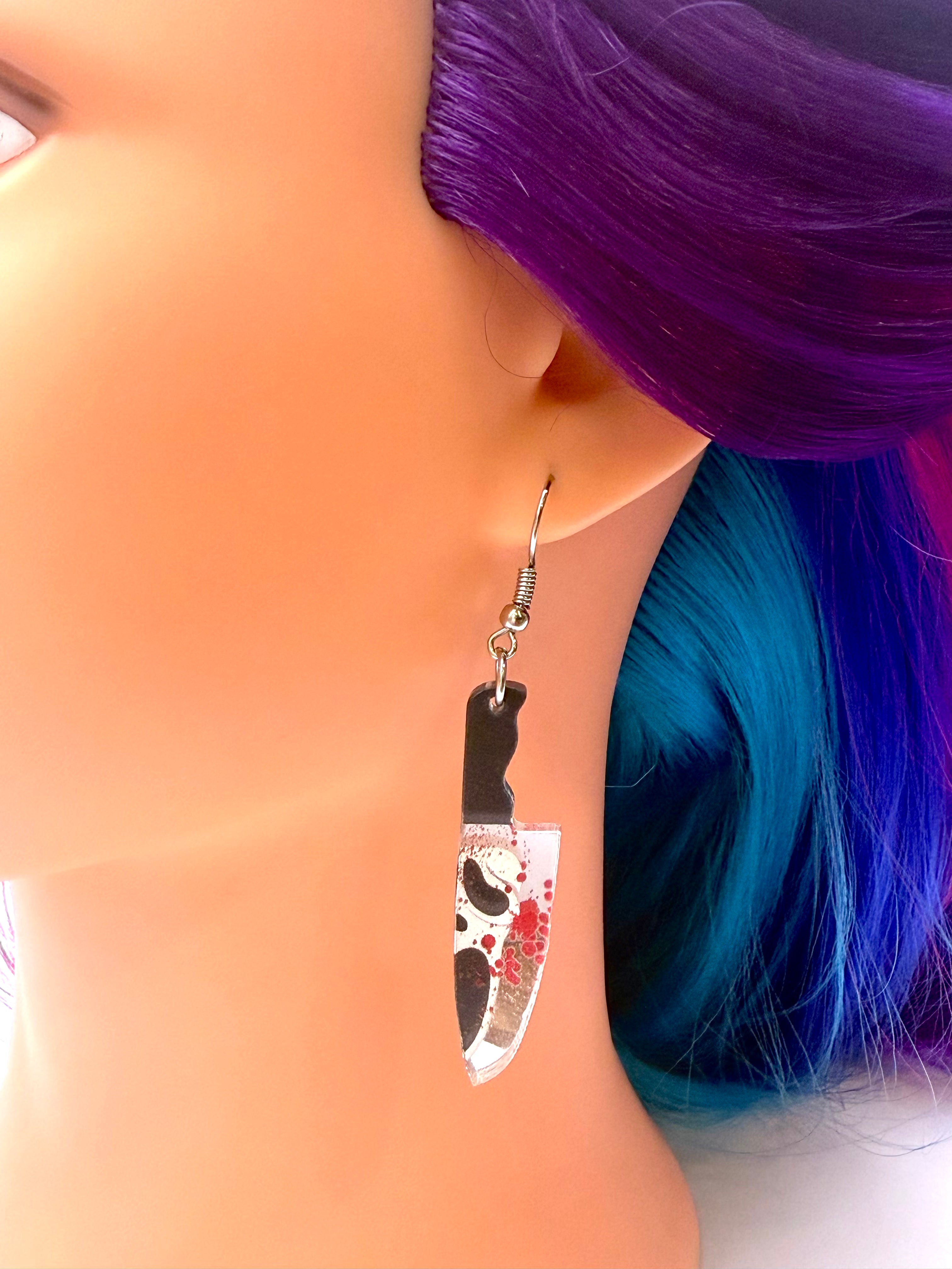 Ghost Knife Scary Movie Inspired Earrings