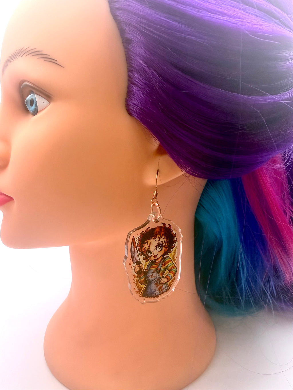 Pin-Up Killer Doll Acrylic Earrings