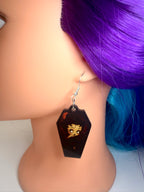 Pin-Up Dream Serial Killer Acrylic Coffin Earrings