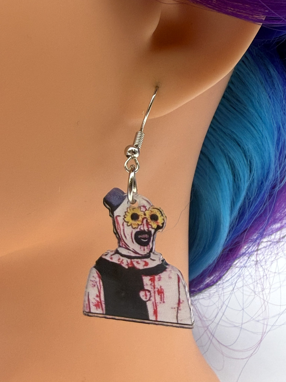 Sunflower Killer Horror Movie Inspired Acrylic Earrings