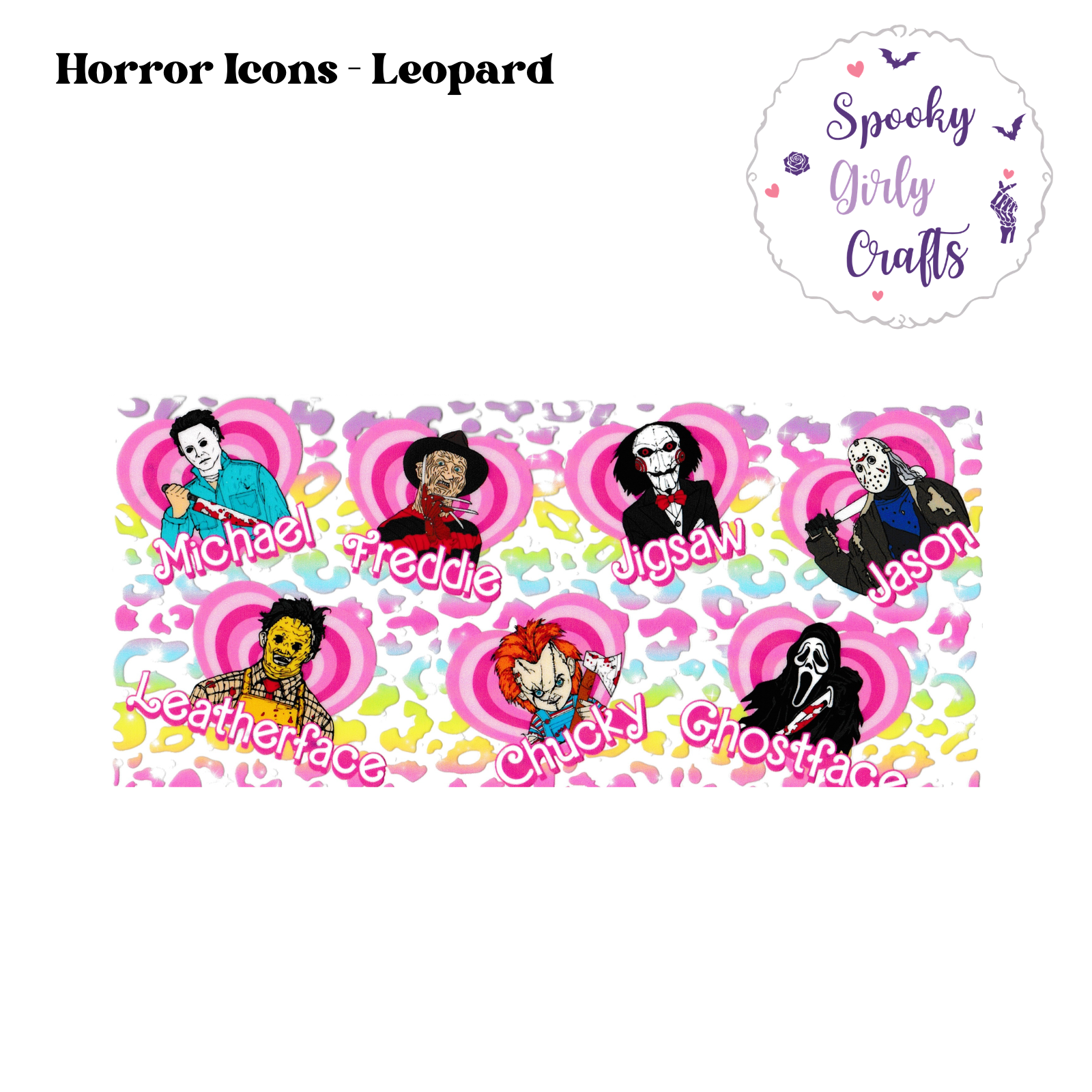 Estampado de guepardo de íconos de terror