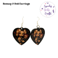Pin-Up Killer Doll Couple Heart Acrylic Earrings