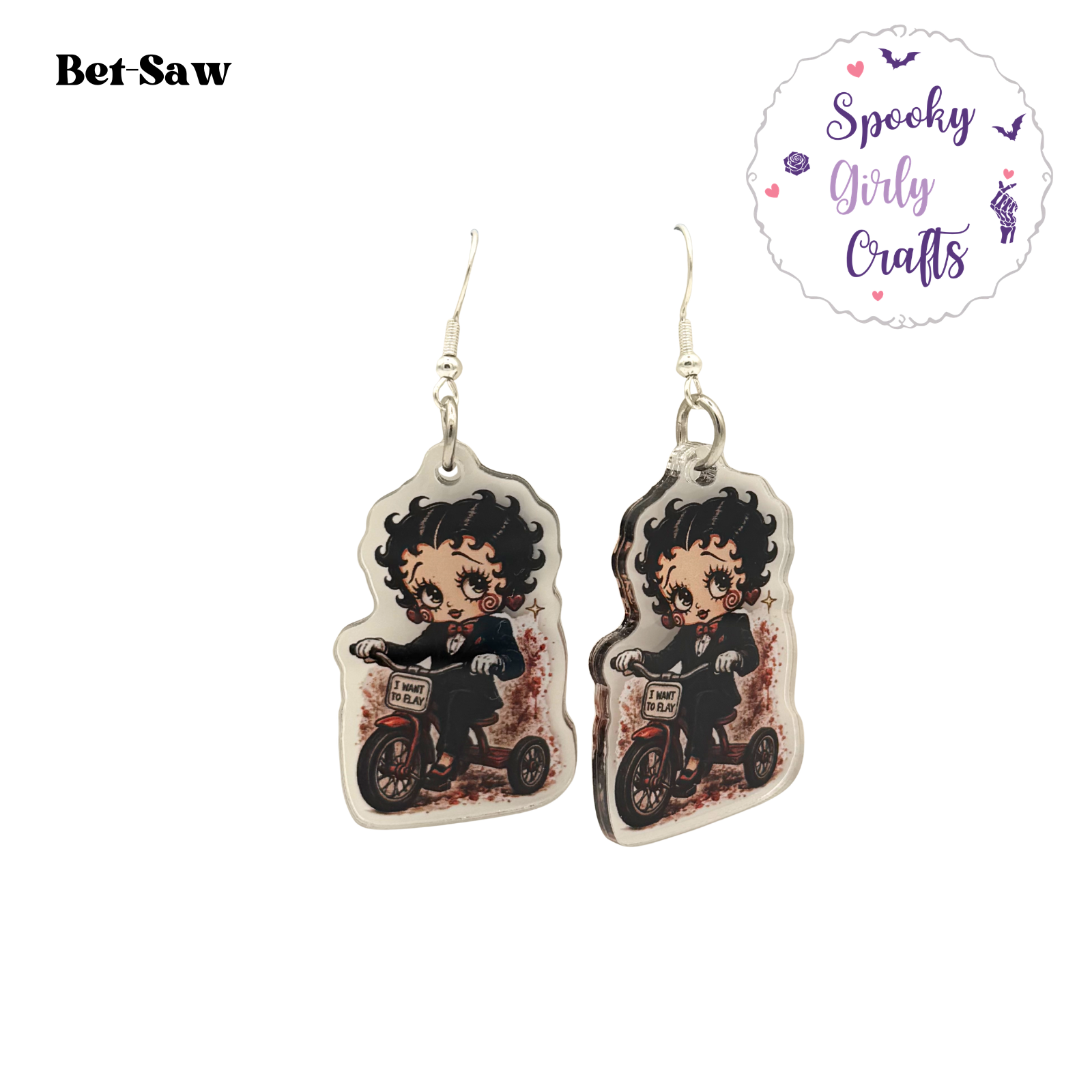 Vamps & Villains Pin-Up Inspired Acrylic Earrings (Multiple Styles)