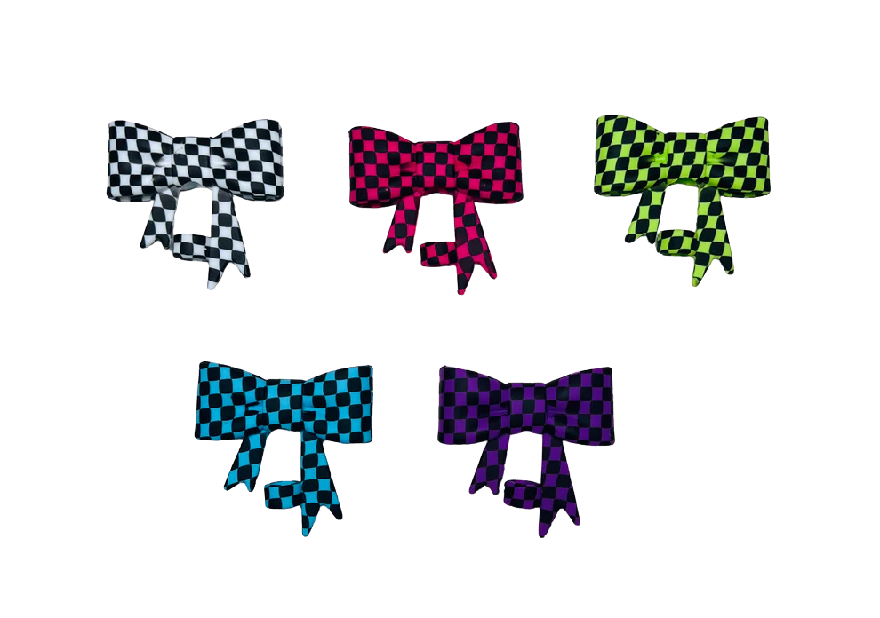 Straw Topper - Checker Print Bow (Add-On Only)