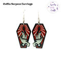 Coffin Serpent Acrylic Earrings