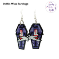 Coffin Wine Acrylic Earrings