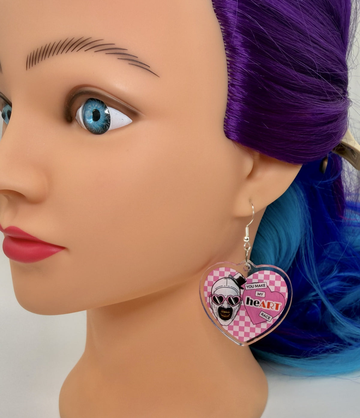 You Make My Heart Race Horror Acrylic Earrings