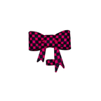Straw Topper - Checker Print Bow (Add-On Only)