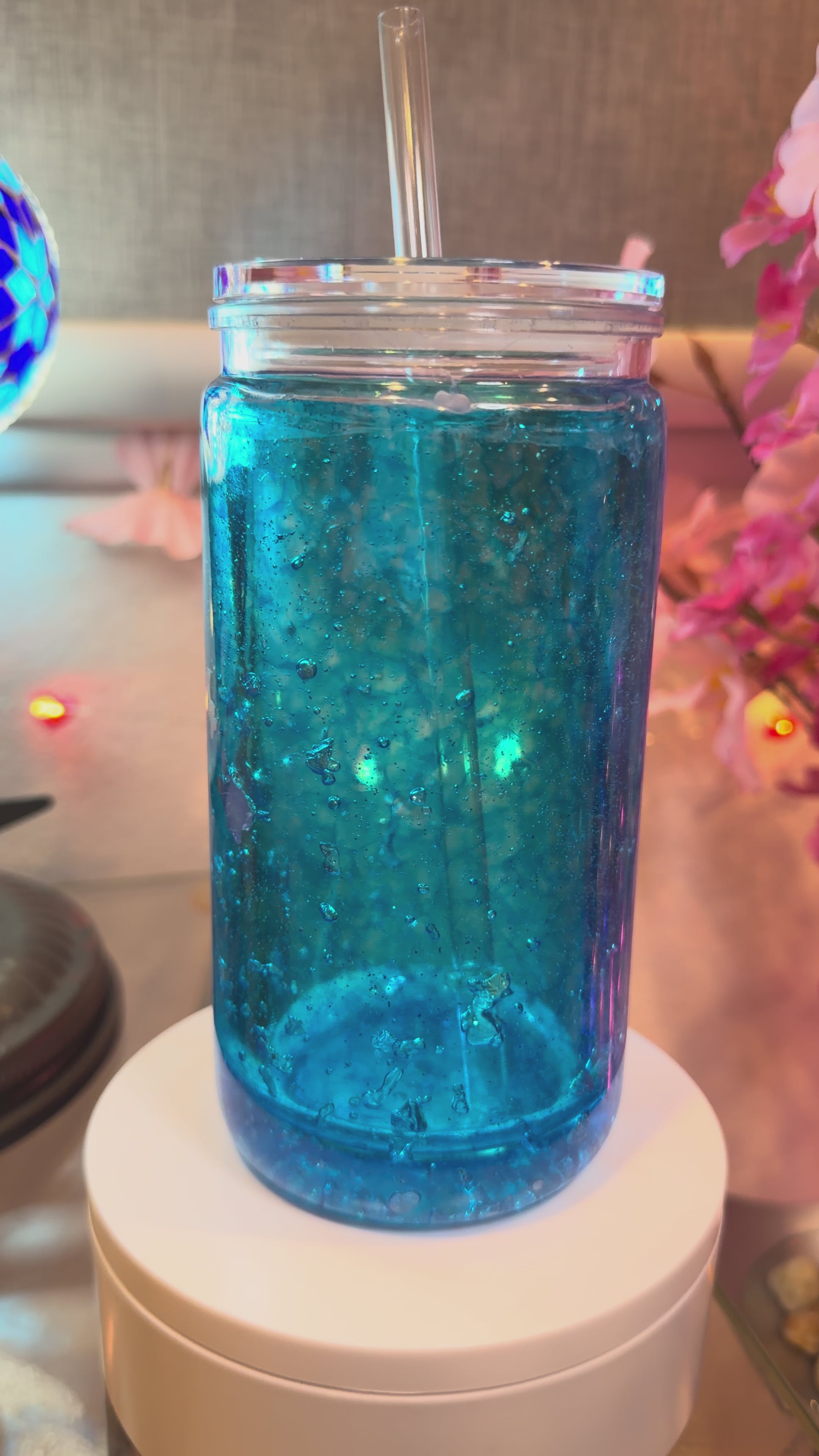 16oz Arctic Ice Snow Globe Tumbler