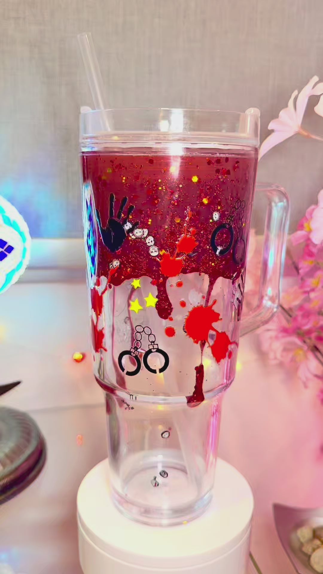 Vaso de lava de 30 oz con goteo de sangre de True Crime