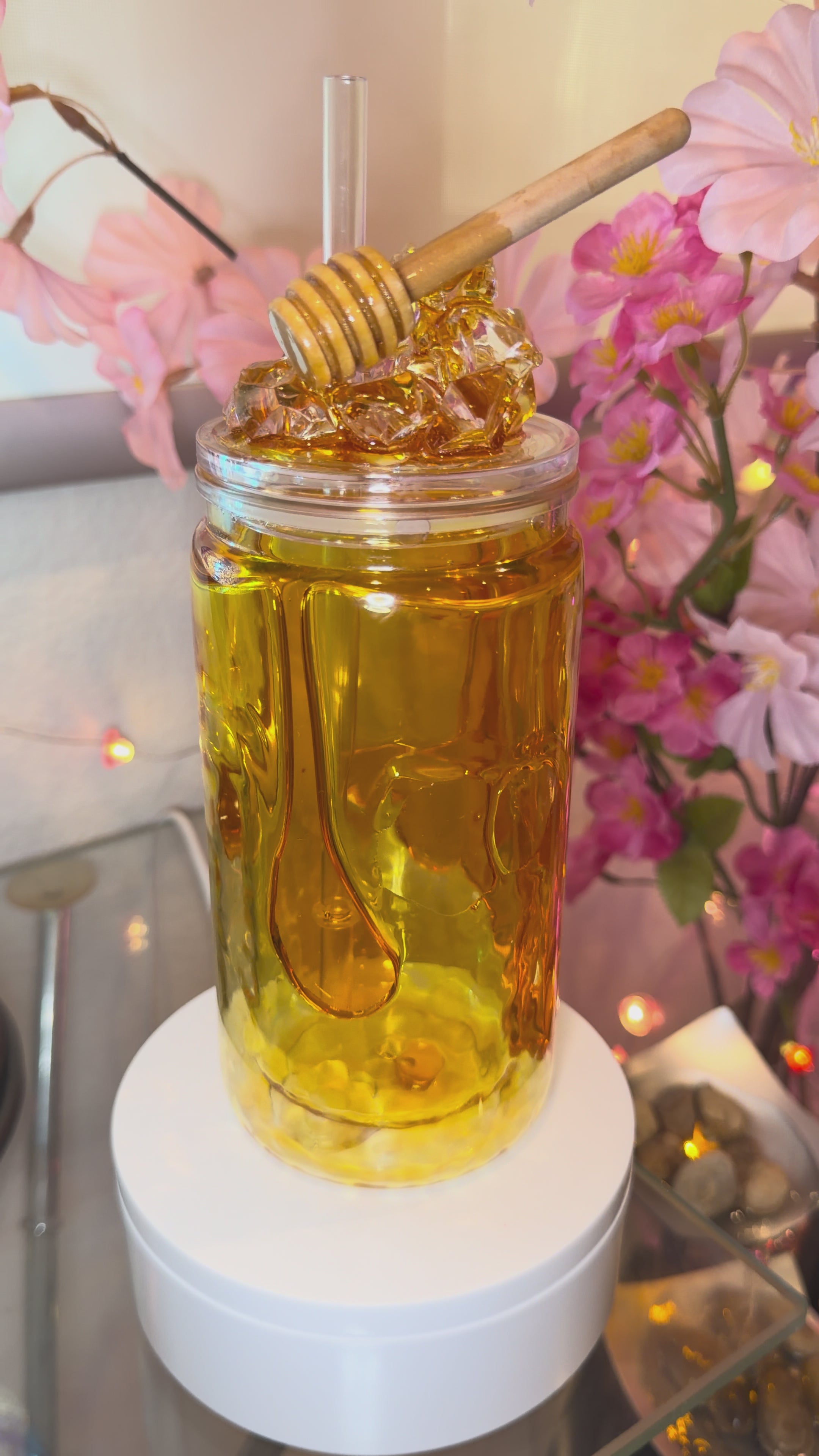 16oz Honey Drip Tumbler + Honey Bling Lid