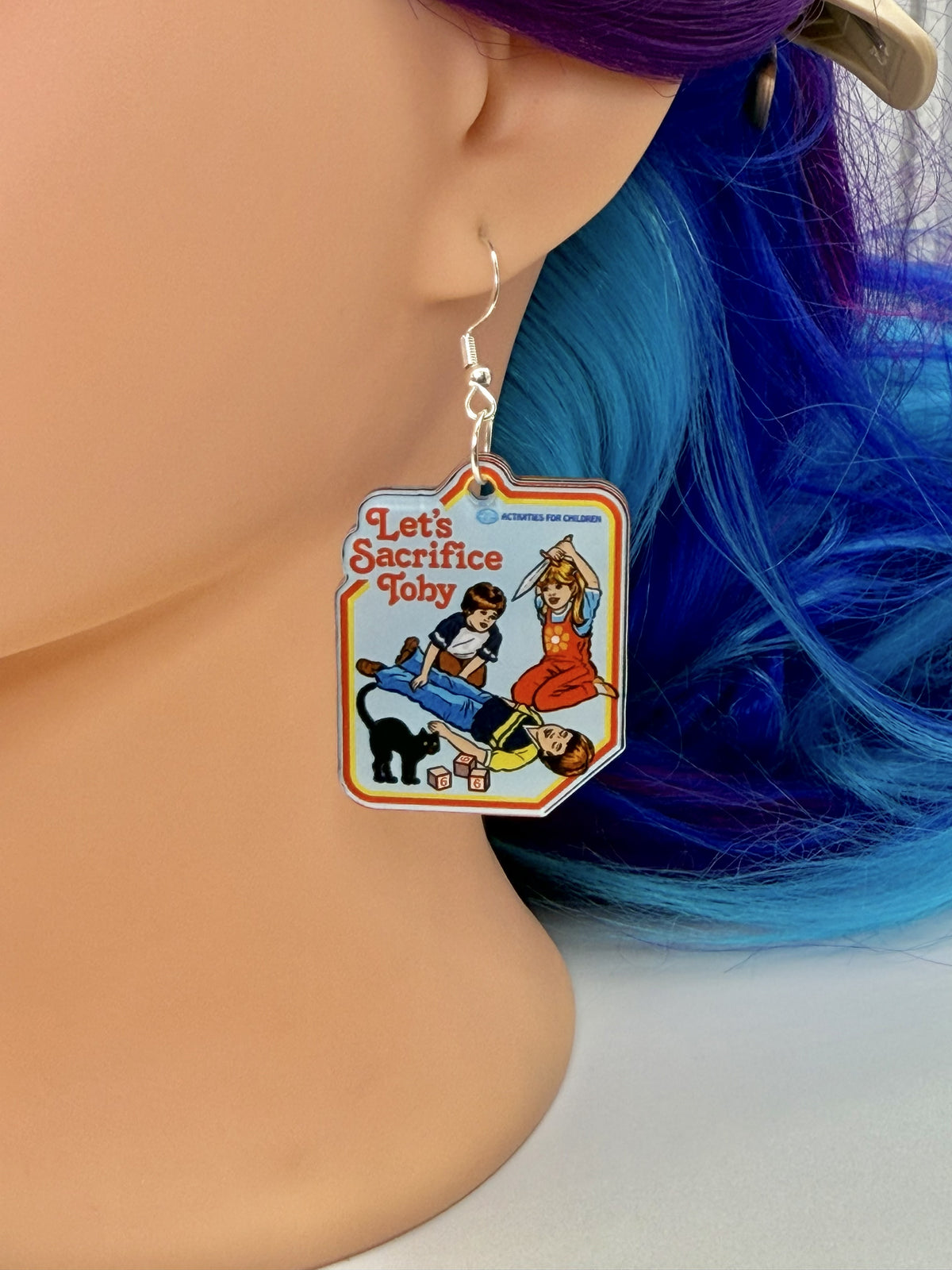 Retro Creepy Kid's Game Acrylic Earrings