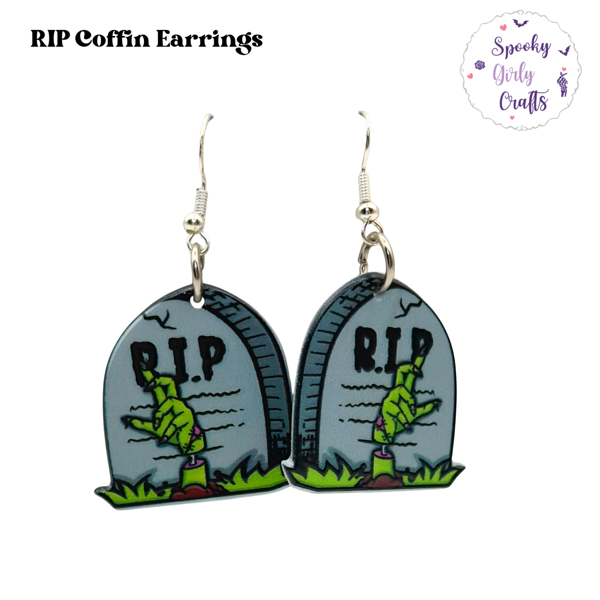 RIP Coffins Acrylic Earrings