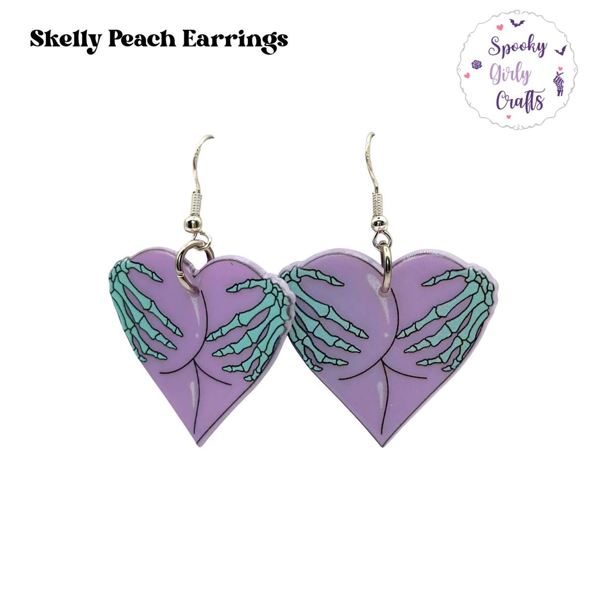 Skelly Peach Acrylic Earrings