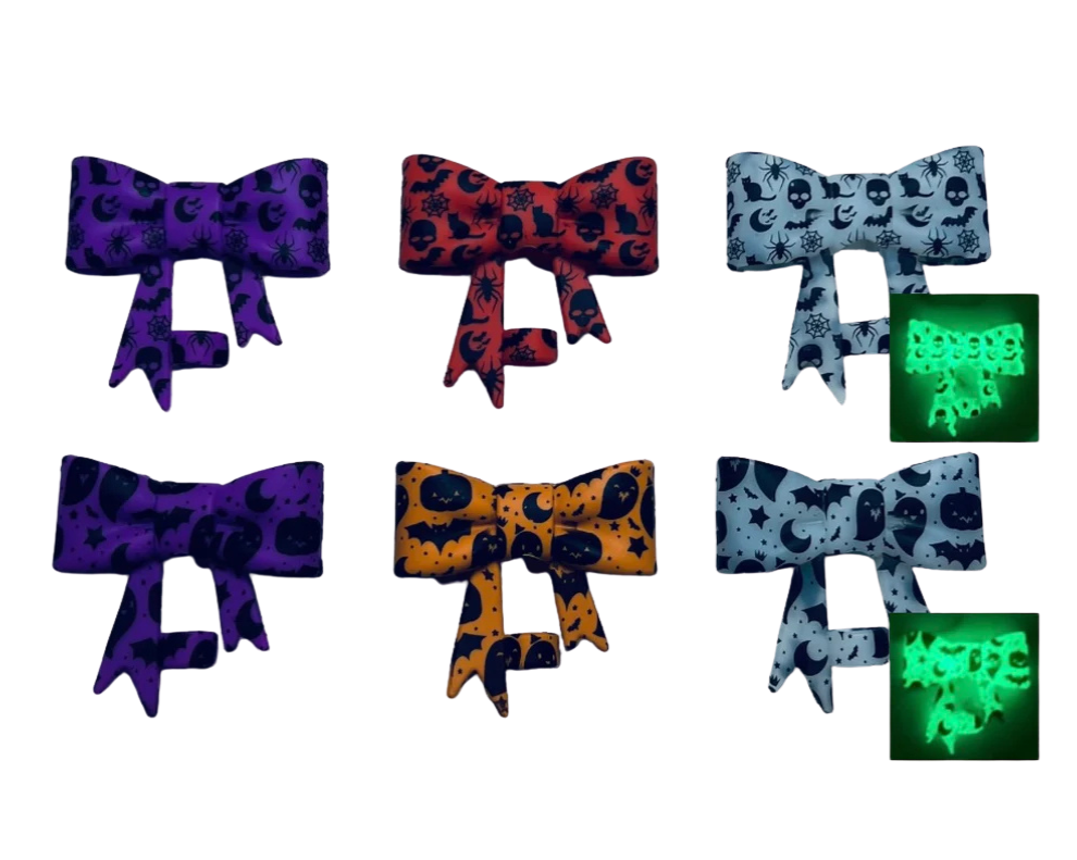 Straw Topper - Halloween Print Bow (Add-On Only)