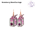 Strawberry Milk Blood Acrylic Earrings