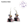 Sunflower Killer Horror Movie Inspired Acrylic Earrings