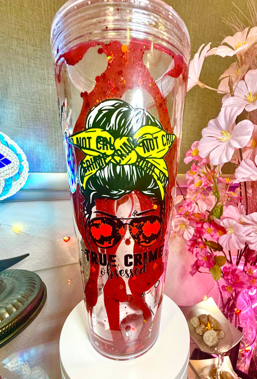 24oz True Crime Blood Drip Lava Tumbler