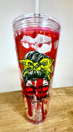 Vaso volcán de 24 oz con diseño de goteo de sangre de True Crime