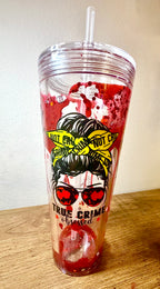Vaso volcán de 24 oz con diseño de goteo de sangre de True Crime