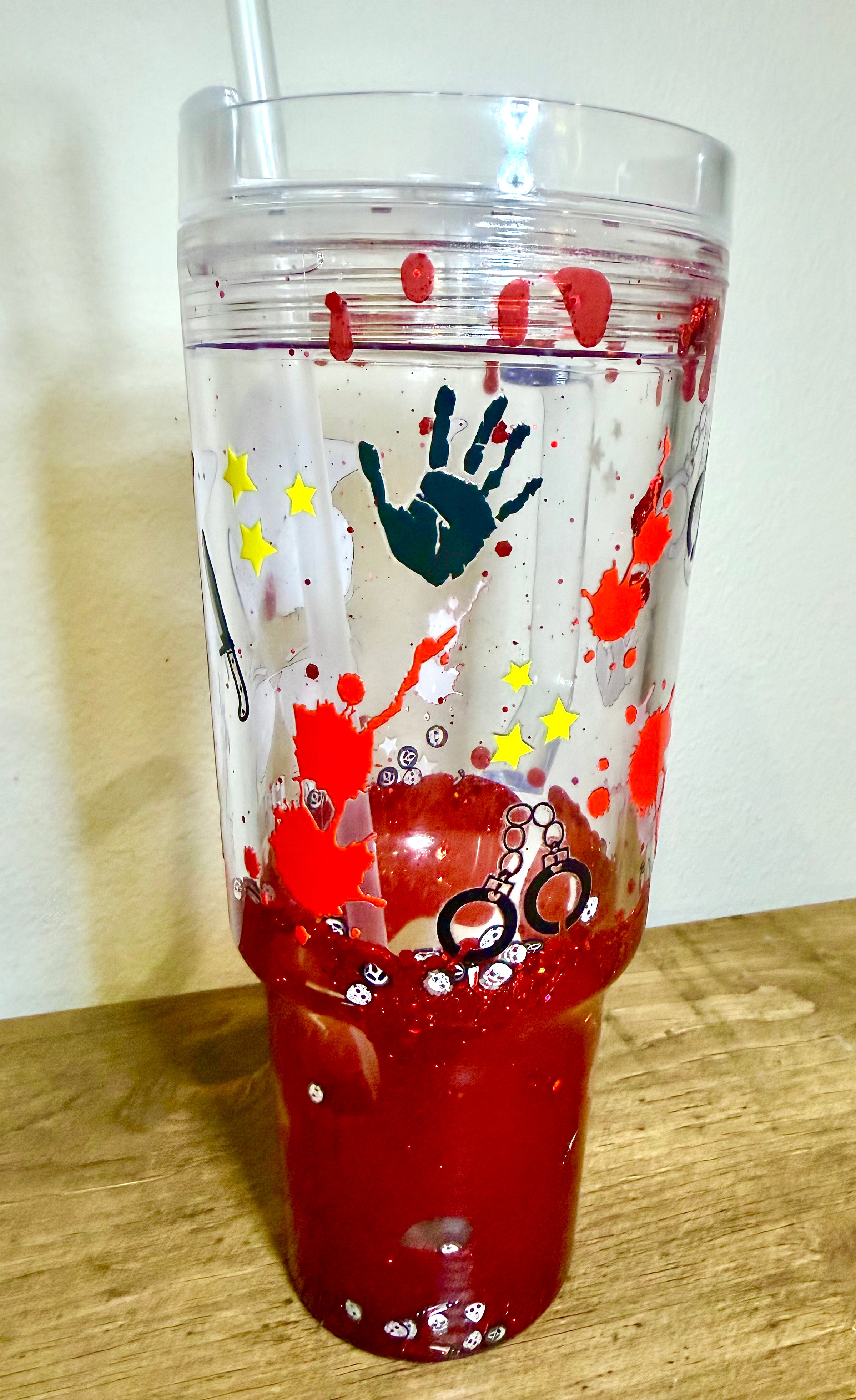 Vaso de lava de 30 oz con goteo de sangre de True Crime