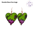 Zombie Heart Acrylic Earrings